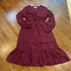 Sezane Titiane Dress Aubergine - Size 42